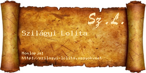 Szilágyi Lolita névjegykártya